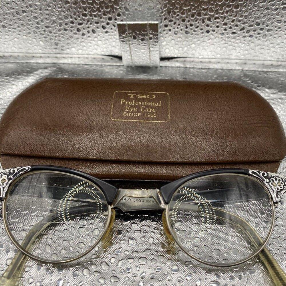 ArtCraft Cat-Eye Eyeglasses sunglasses FRAMES RARE VINTAGE METAL
